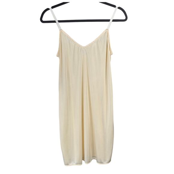 VTG JOHNNY WAS M Slip Dress Sheer 90s Y2K Romantic Feminine Delicate Champagne - Picture 1 of 6